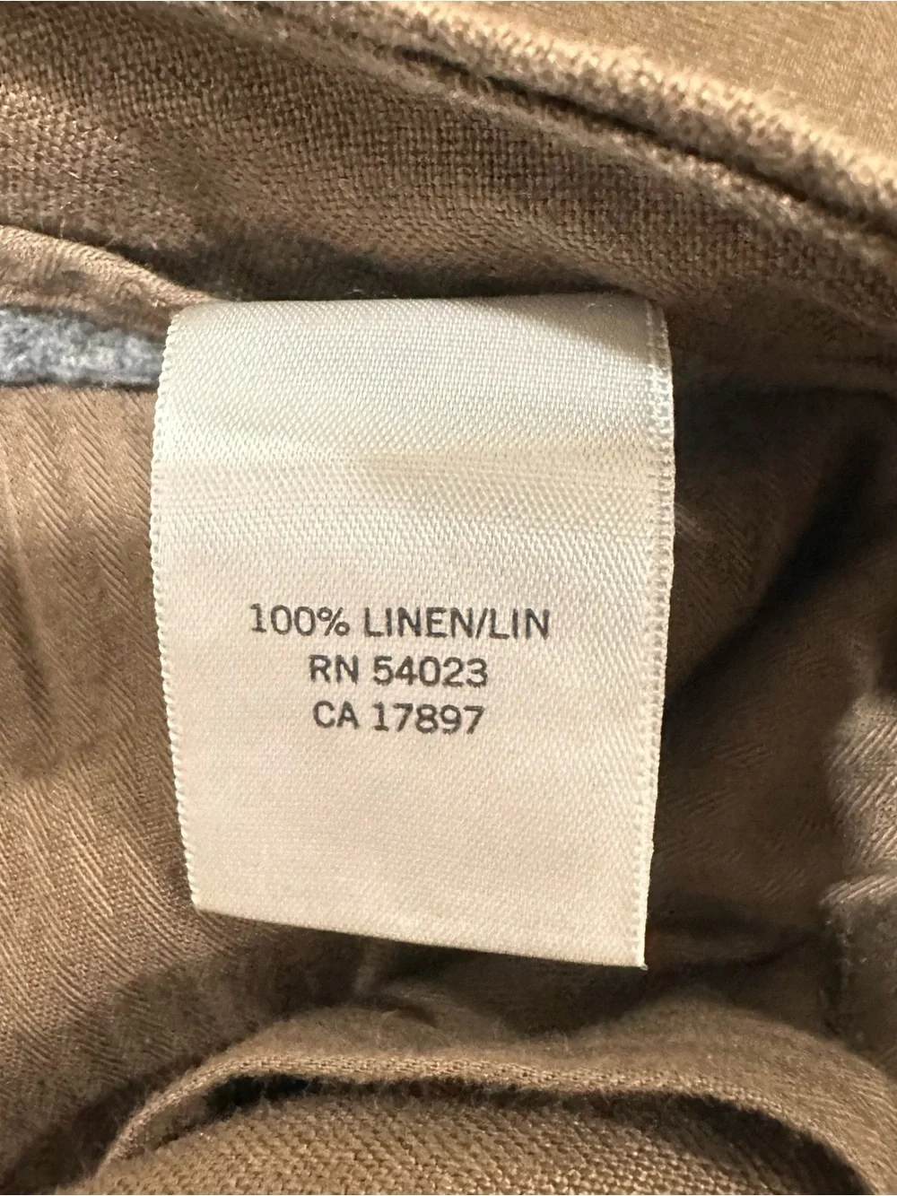 Banana Republic Men's Brown 100% Linen Pants Trousers Size 38x32 Made in India